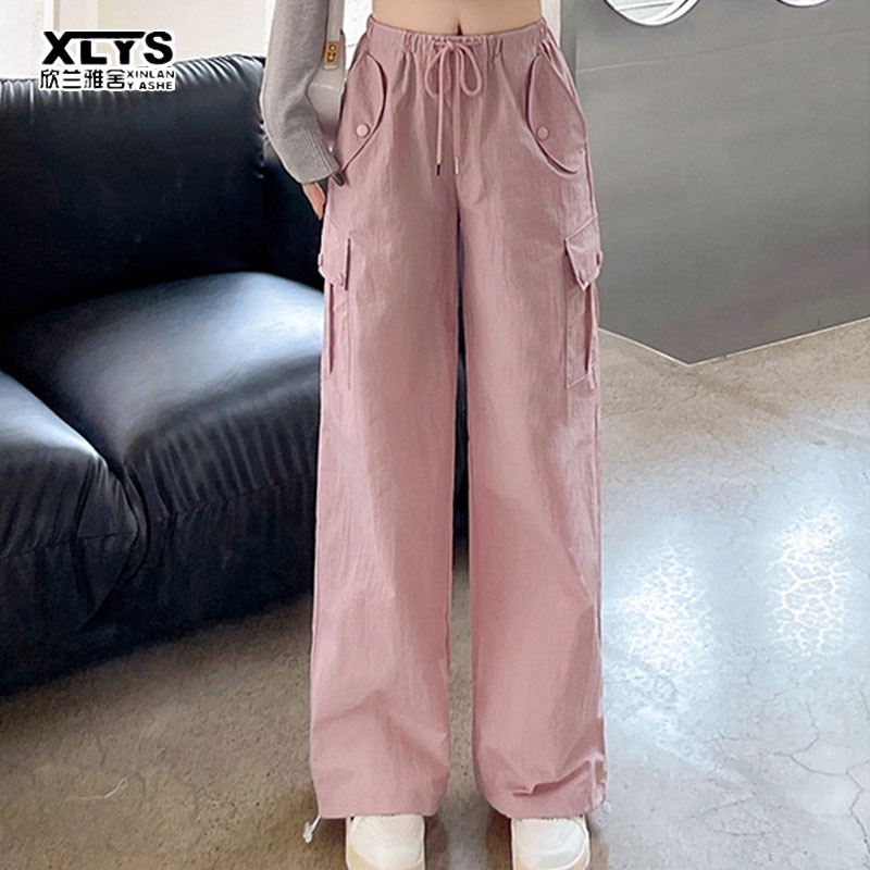 Quần dài XINLANYASHE ống rộng phong cách Mỹ thời trang 2023 dành cho nữ