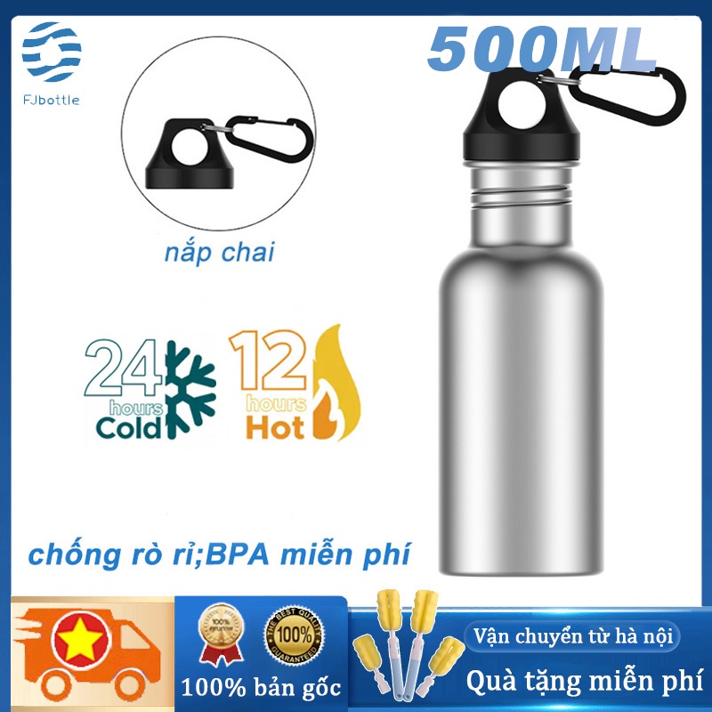 FJbottle 500 ML(17Oz) Bình Nước Kèm Quà Tặng Bình Nước Lạnh Bằng Thép Không Gỉ Bình Thể Thao Cầm Tay Đi Xe Đạp Cup