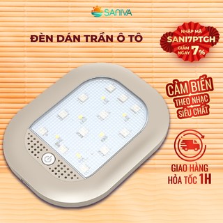 Đèn led dán trần ô tô, đèn trần xe ô tô cảm ứng tích điện nhiều chế độ sáng khác nhau