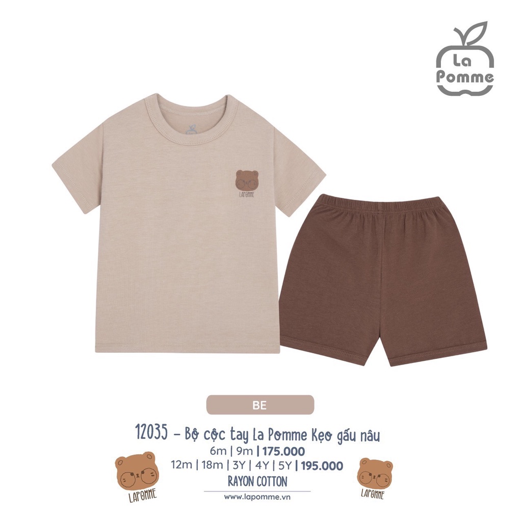 Lapome - Bộ quần áo cộc tay Kẹo Gấu Nâu LP12035