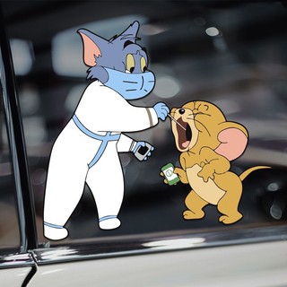 Sticker dán xe ô tô , decal dán xe ô tô tom and jerry - decal dán ô tô tom and jerry