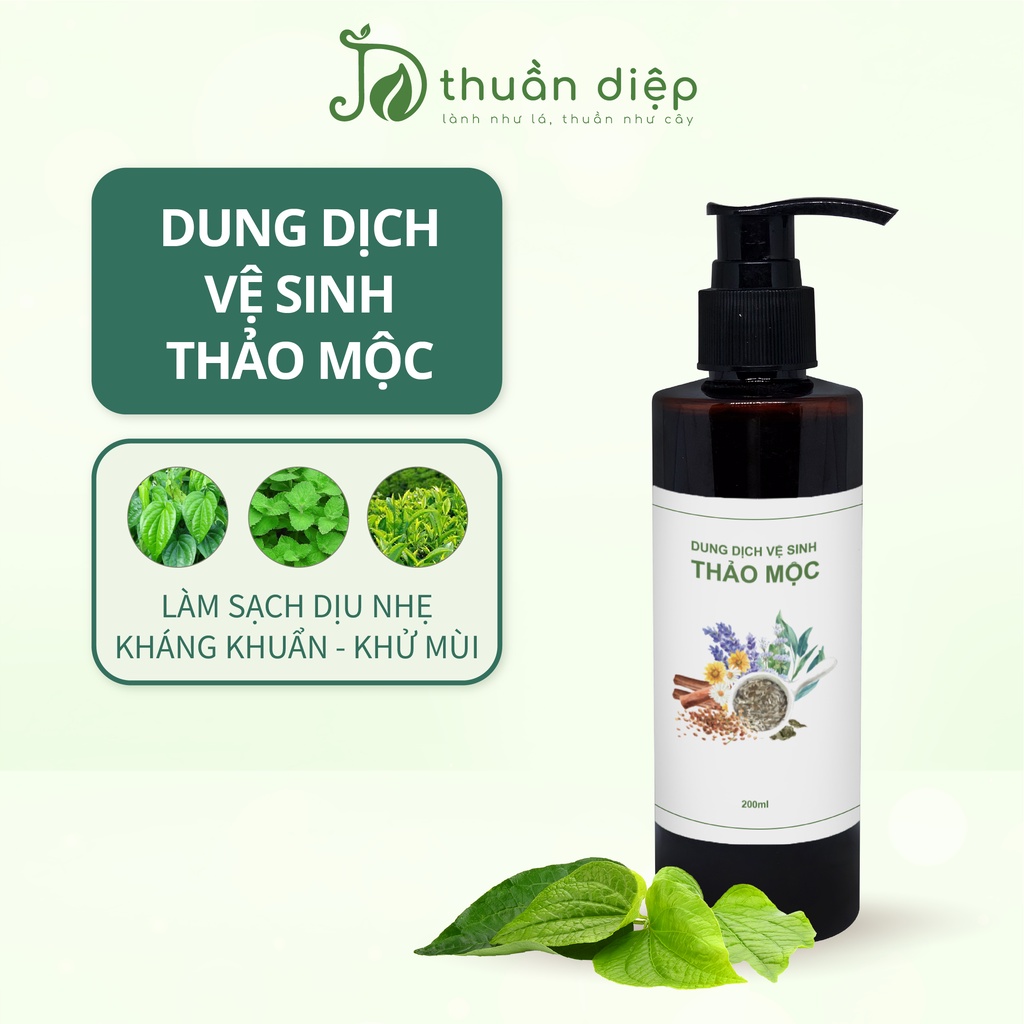 Dung dịch vệ sinh phụ nữ chiết xuất trầu không tràm trà giảm ngứa an toàn, dịu nhẹ Thuần Diệp