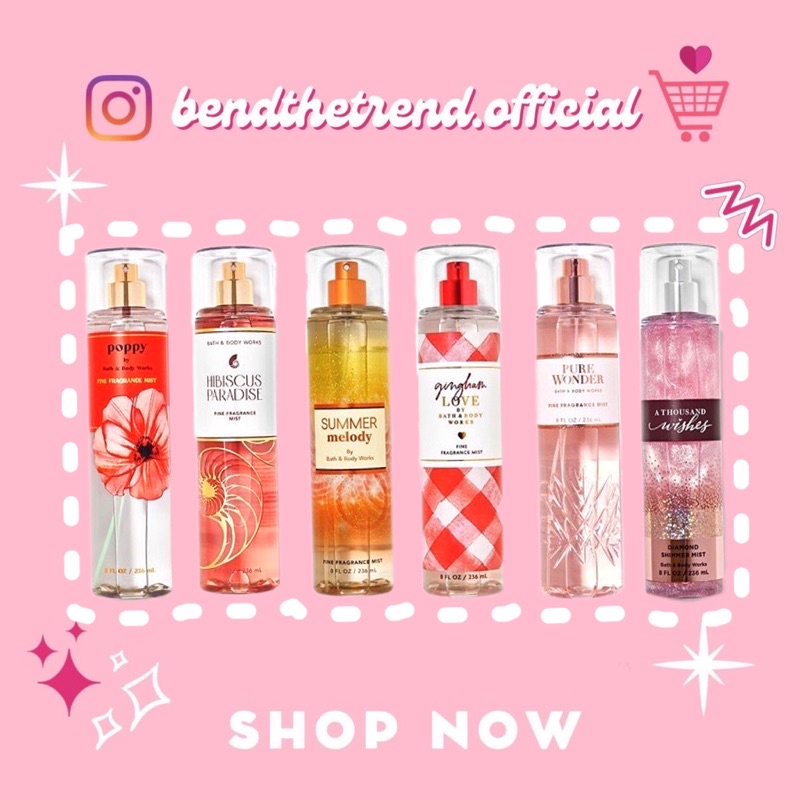 [AUTH-ĐỦ BILL] BODY MIST XỊT THƠM TOÀN THÂN BATH & BODY WORKS CÁC MÙI