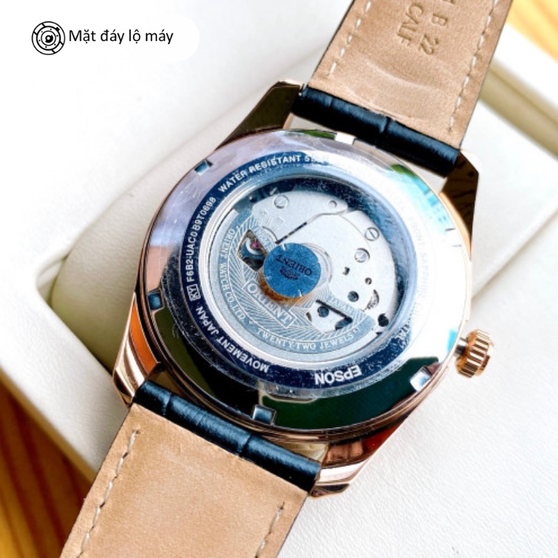 Đồng hồ nam Orient Watch Sun And Moon RA-AK03 máy lộ cơ automatic mặt kính sapphire dây da đeo tay cao cấp chính hãng