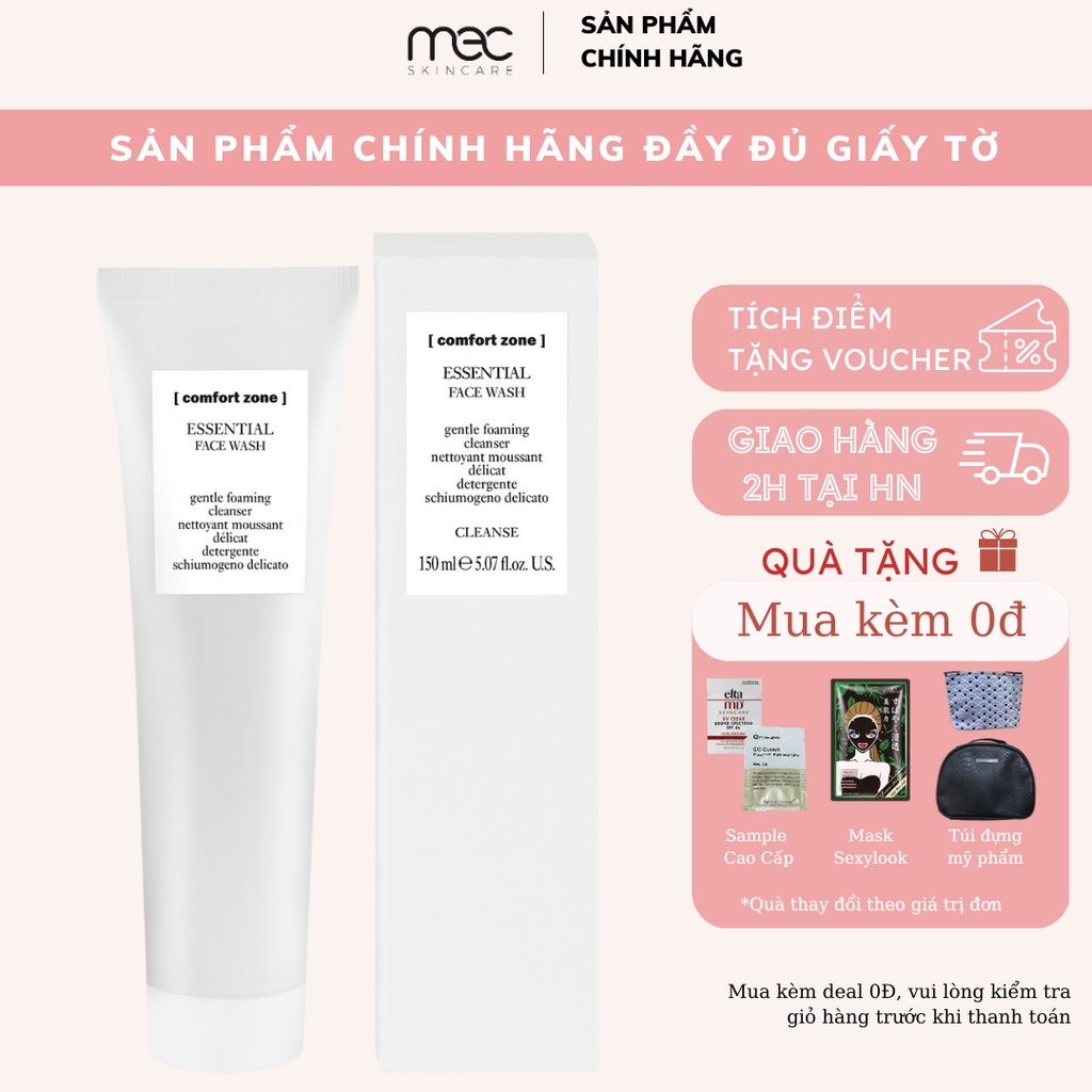 Kem rửa mặt dịu nhẹ Comfort Zone Essential Face Wash 150ml Hàng Công Ty - Mecskincare