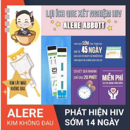 Test phát hiện HIV sớm Alere Abbott 45 ngày HIV Nhanh,Kết Quả Chính Xác 99.9% (Nhập Mỹ)