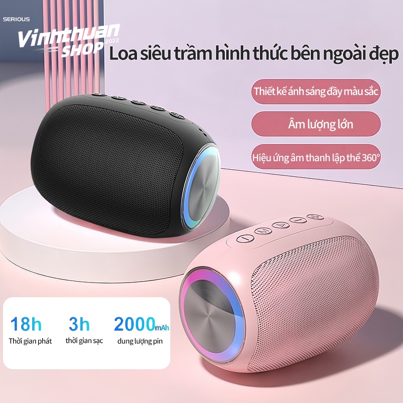 Loa Bluetooth Bass Mạnh S1 Hỗ Trợ Thẻ Nhớ, USB, thay đổi liên tục,Bluetooth 5.0, Pin, Loa di động