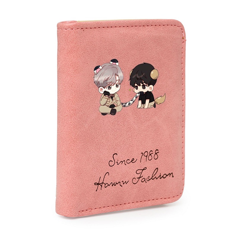 Ví da cầm tay nam nữ in hình Passion BL tiện lợi anime chibi