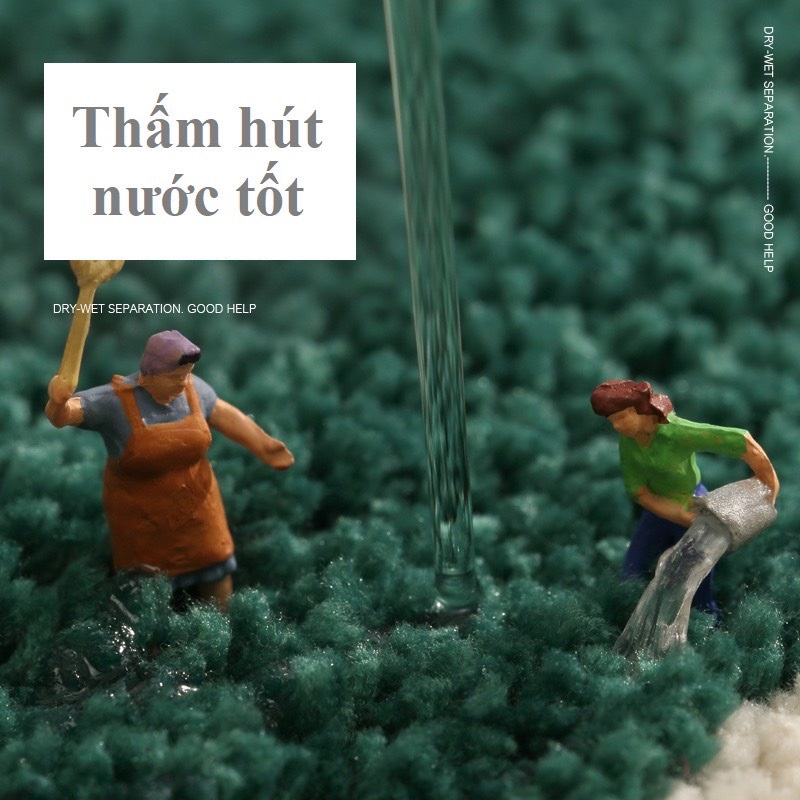 Thảm chùi chân LÔNG DÀI thấm hút nước tốt, phong cách Châu Âu TRỪU TƯỢNG