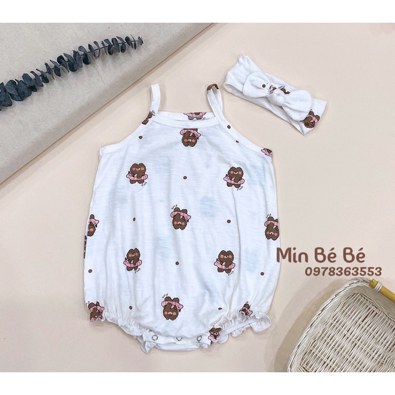 Body dây kèm turban nơ cho bé gái