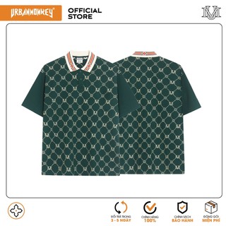 Áo polo goblin signature monogram green