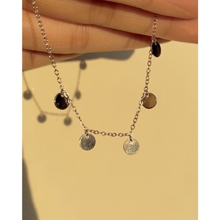 Lắc tay bạc INS sợi mảnh charm tròn Bling Bling