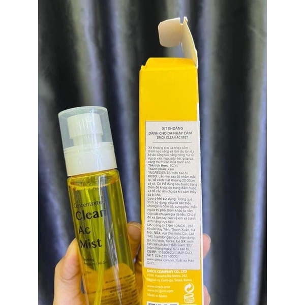 Xịt khoáng dành cho da nhạy cảm DMCK clean Ac Mist