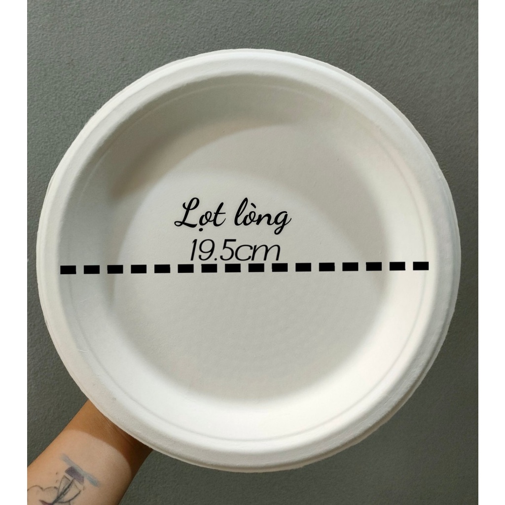 (50 cái) Dĩa Bã Mía Tròn 23cm