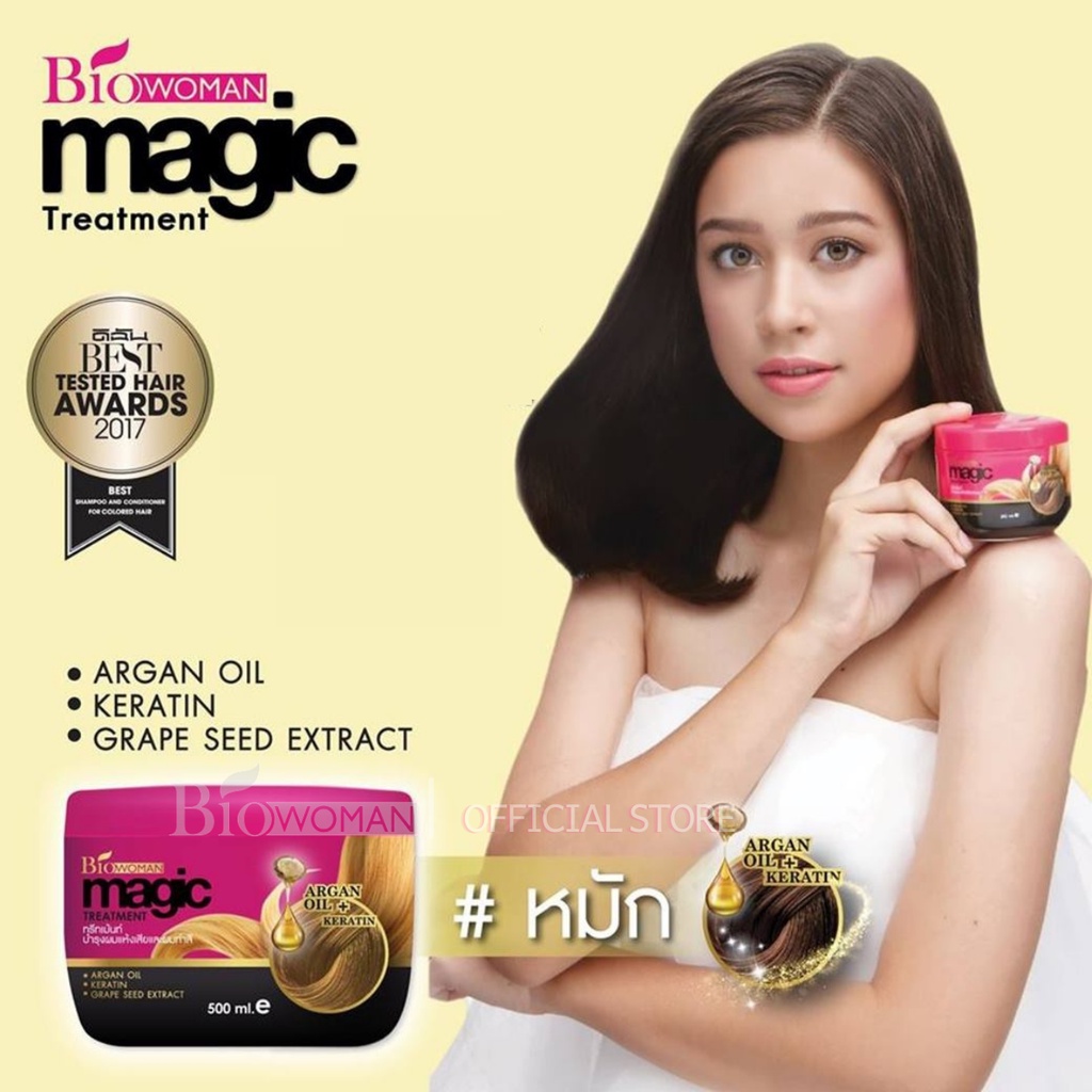 Kem ủ dưỡng tóc Biowoman Magic Treatment Keratin phục hồi tóc hư tổn, làm mềm tóc và giảm gãy rụng 250ml Thái Lan