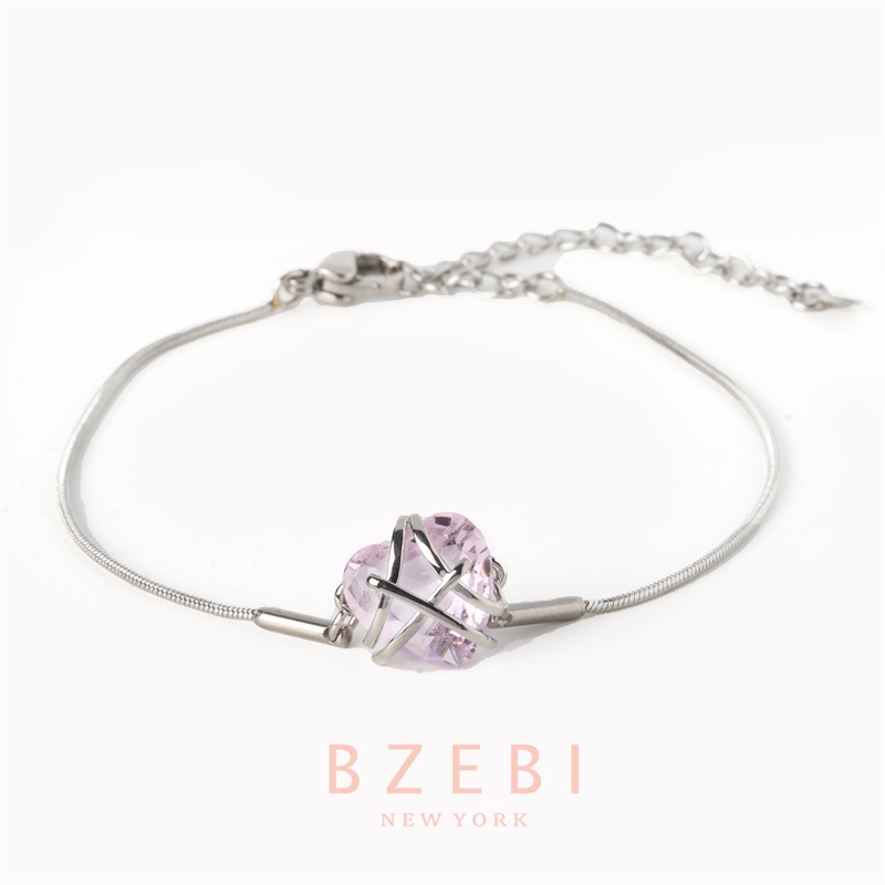 Vòng Tay BZEBI Platinum Hình Trái Tim Có Thể Điều Chỉnh Kích Thước Dành Cho Nữ 1138B