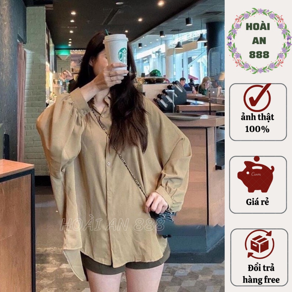 Áo Sơ Mi Nữ tay dài cánh Dơi Dáng Rộng Hàng Đẹp Chất Lụa không Nhăn
