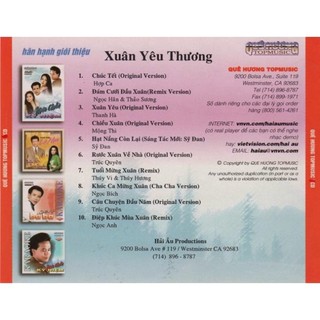 Đĩa cd 297 -hai au cd - xuan yeu thuong chất lượng cao