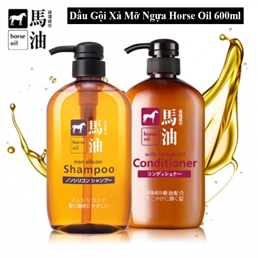 Dầu gội, dầu xả mỡ ngựa nội địa Nhật 600ml