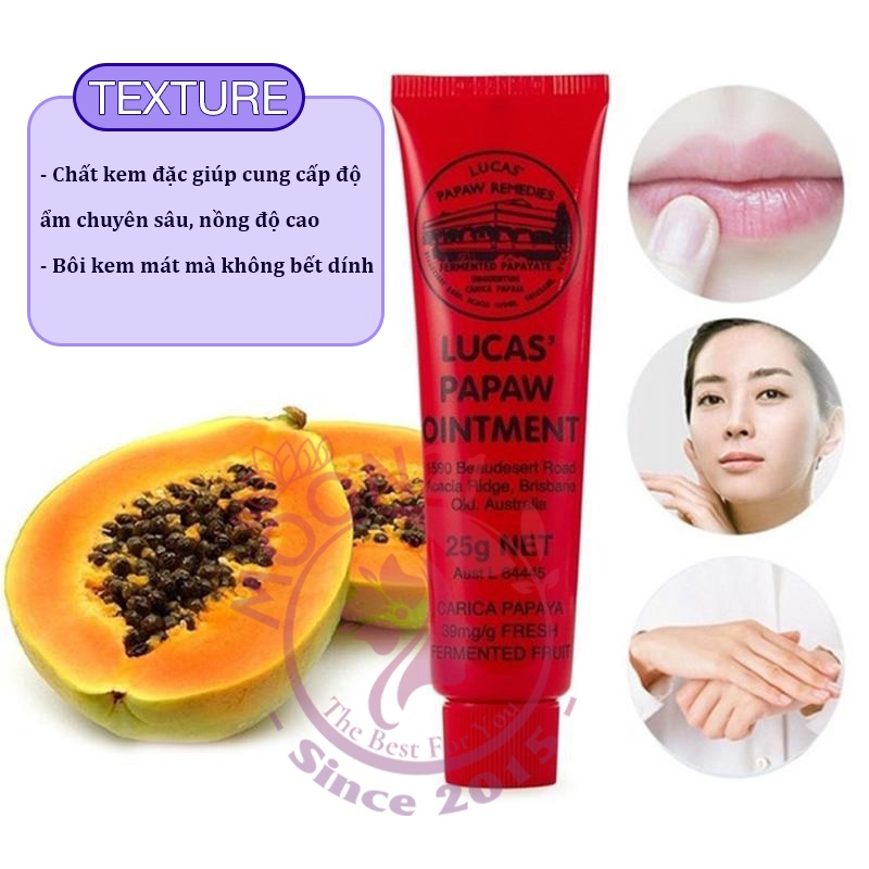 Kem dưỡng da đa năng Lucas' Papaw Ointment 25ml MOON21 kem đu đủ, kem nẻ cho bé, kem bôi nẻ, kem nẻ trẻ em