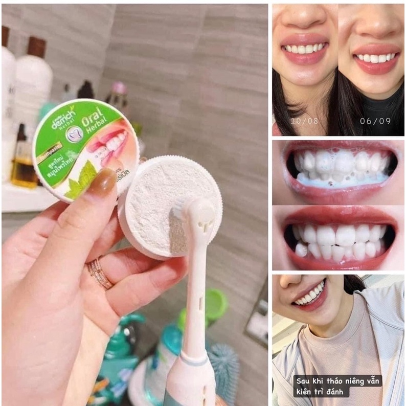 (Mẫu mới 2023)Kem đánh răng Oral Heabal Thái Lan, dùng cho người niềng răng, trắng răng thơm miệng, thảo dược