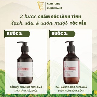 Cặp dầu gội, dầu xả Bơ & Hoa cúc La Mã TỘC Natural phục hồi tóc hư tổn 300ml