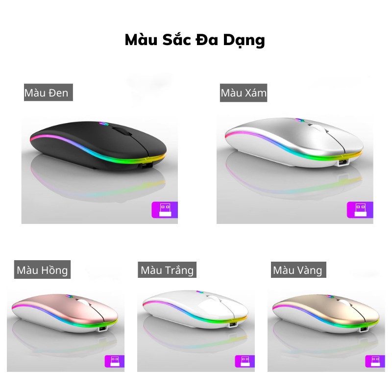 Chuột Máy Tính Không Dây Pin Sạc 4Zone Chuột Không Dây 2 chế độ kết nối Không Gây Tiếng Ồn - Chuột văn phòng  RGB CMT01 | BigBuy360 - bigbuy360.vn