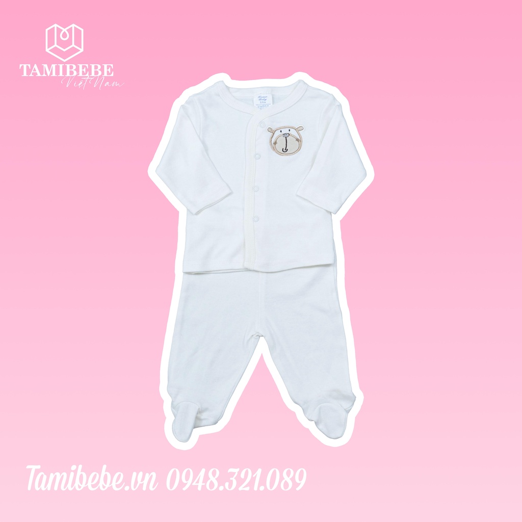 Set Quà Tặng Thôi Nôi Đầy Tháng Em Bé Tamibebe - Quần Áo Sơ Sinh - Gấu Trắng
