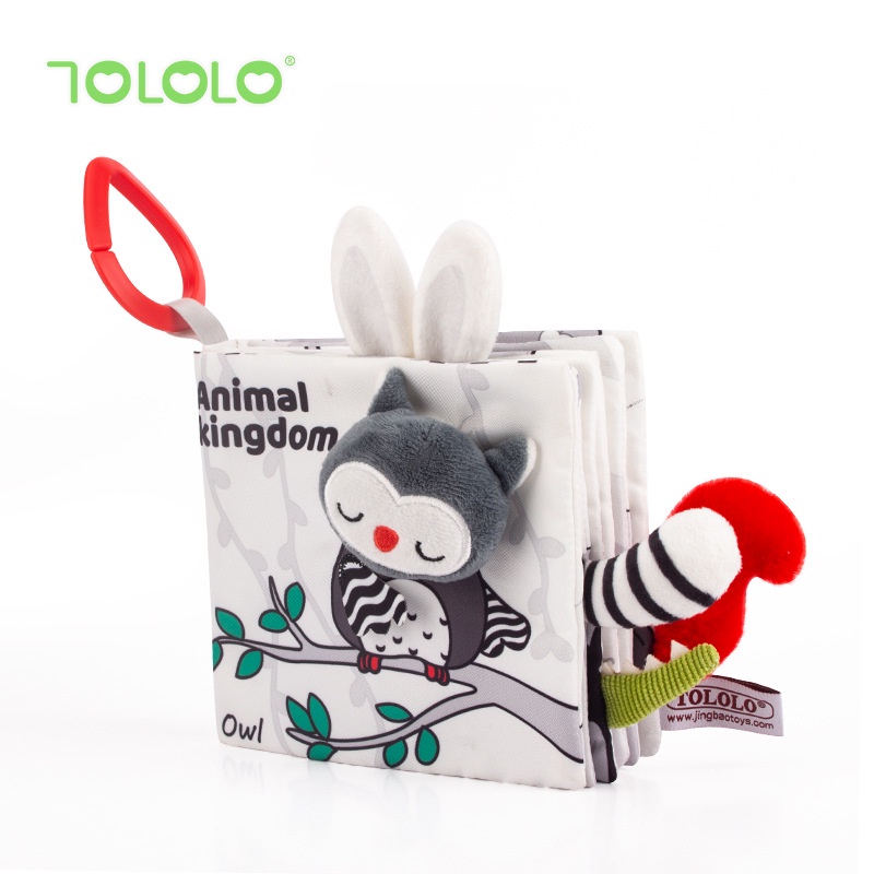 Sách vải đen trắng có đuôi giáo dục sớm kích thích thị giác trẻ sơ sinh Tololo T2