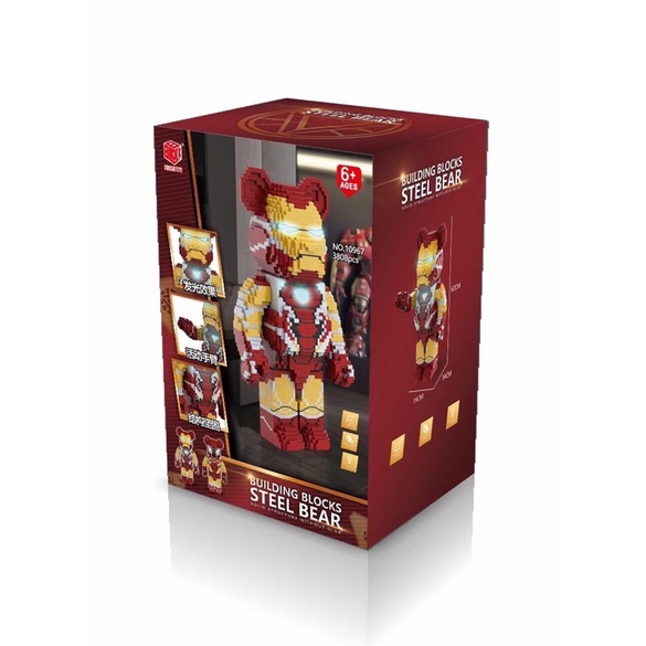 le.go Gấu Bearbrick ironman 73cm 10967 70cm - 73cm Đồ chơi Xếp hình lắp ráp mô hình cỡ lớn Hàng Đẹp bear bricK