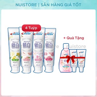 Set kem đánh răng Crest 4 vị + quà tặng