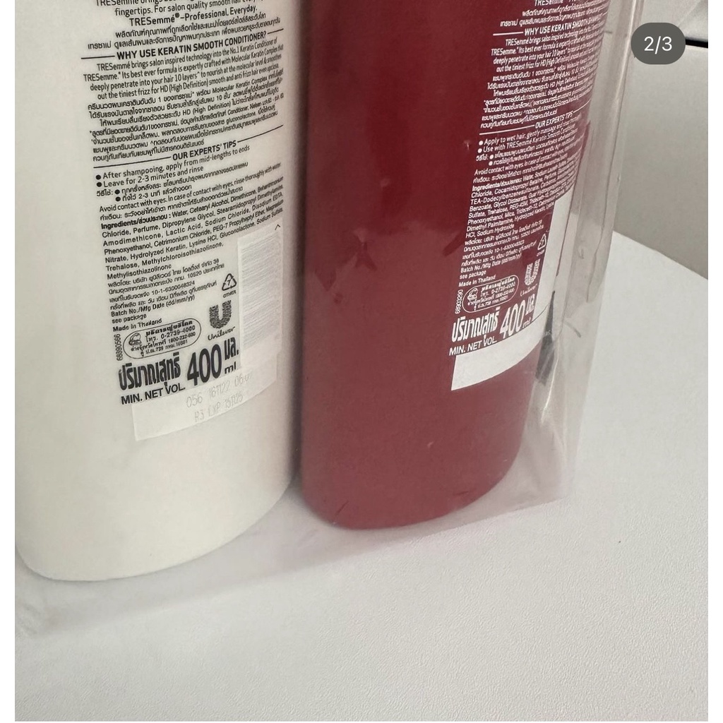 COMBO Gội & Xả TRESemme KERATIN SMOOTH Thailand 400ml