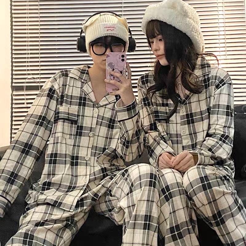 Đồ ngủ nam nữ caro chất lượng cotton loại 1