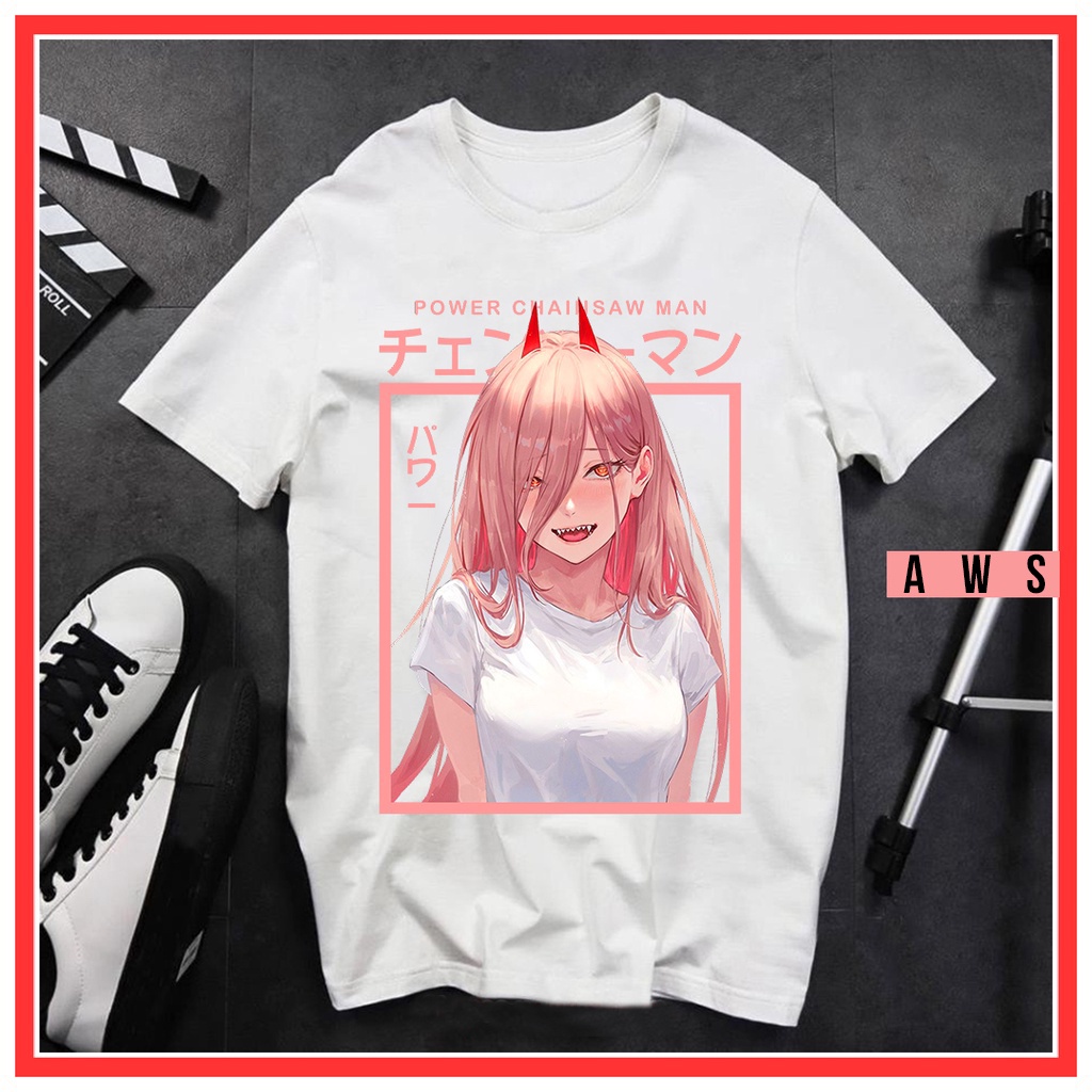 Áo Chainsaw man, áo thun chainsaw man in hình denji makima power aki pochita chất liệu thun cotton