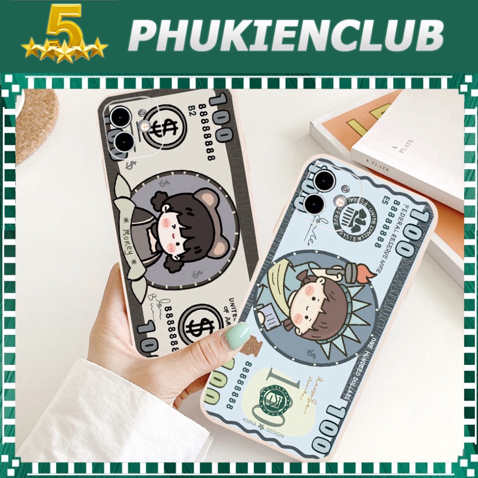 Ốp Iphone Đô La người con gái Cute Cạnh Vuông Iphone5/5s/6/6plus/6s/6splus/7/7plus/8/8plus/x/xr/xs/11/12/13/pro/max
