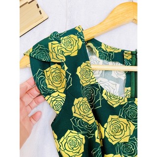 Đầm Hoa Công Sở Vải Umi, 2hand