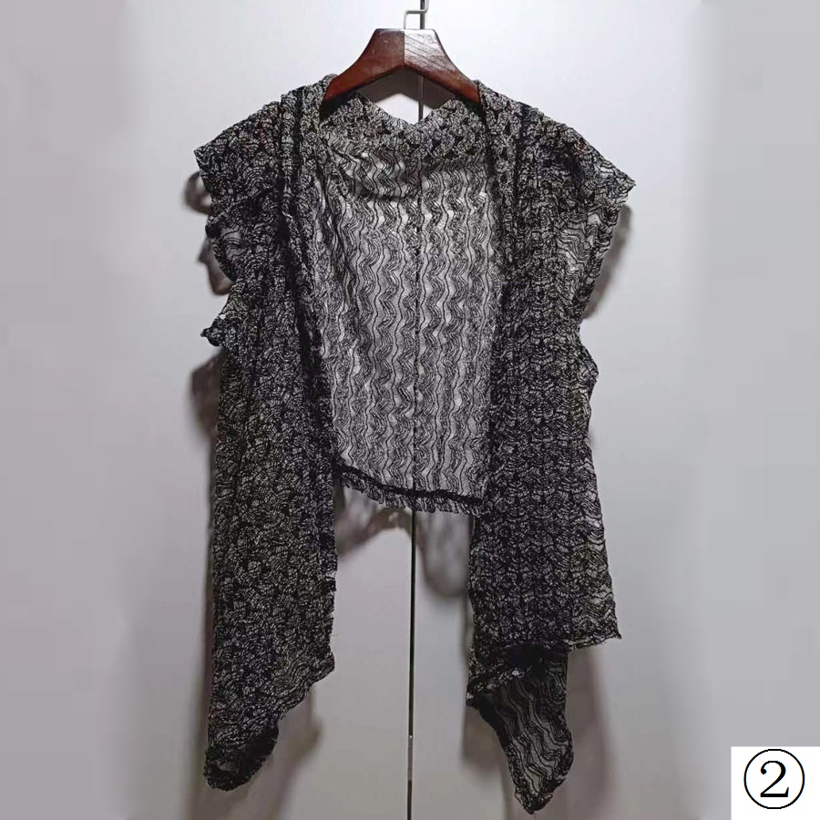Bán Hạ Giá Cả Cửa Hàng Ten Yuan Áo Khoác Cardigan Ren Rỗng Dáng Dài Ngắn Lưng Giản Dị Kiểu Âu Mỹ