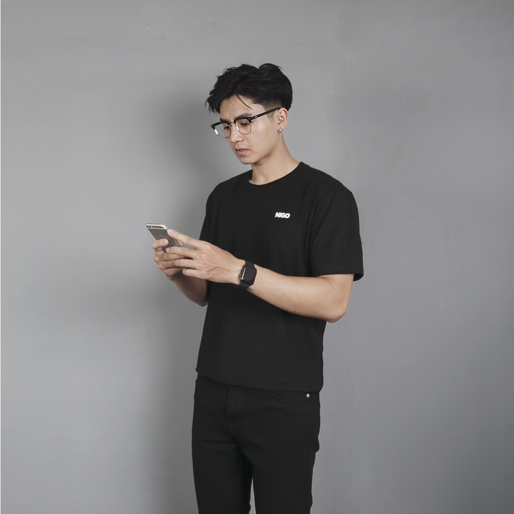 Áo thun nam cổ tròn regular basic tan Nigo áo thun trơn cao cấp