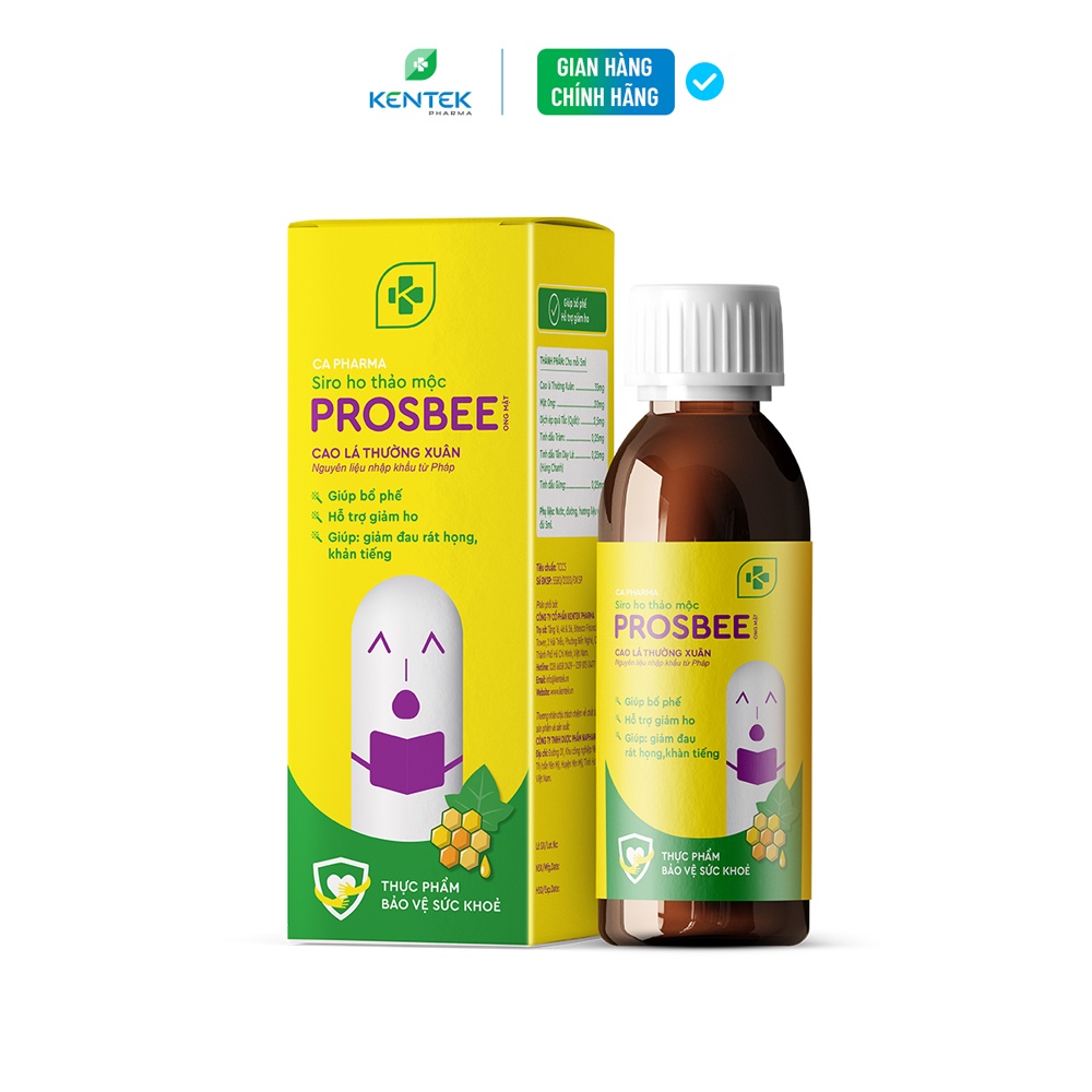 Siro KID C Plus chai 100ml + Siro Prosbee chai 100ml | Bổ sung kẽm, vitamin C và giảm ho cho bé