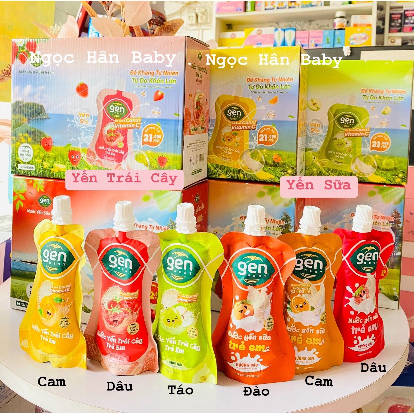 Nước Yến Sữa trẻ em Gen Nest lốc 10 túi * 105ml