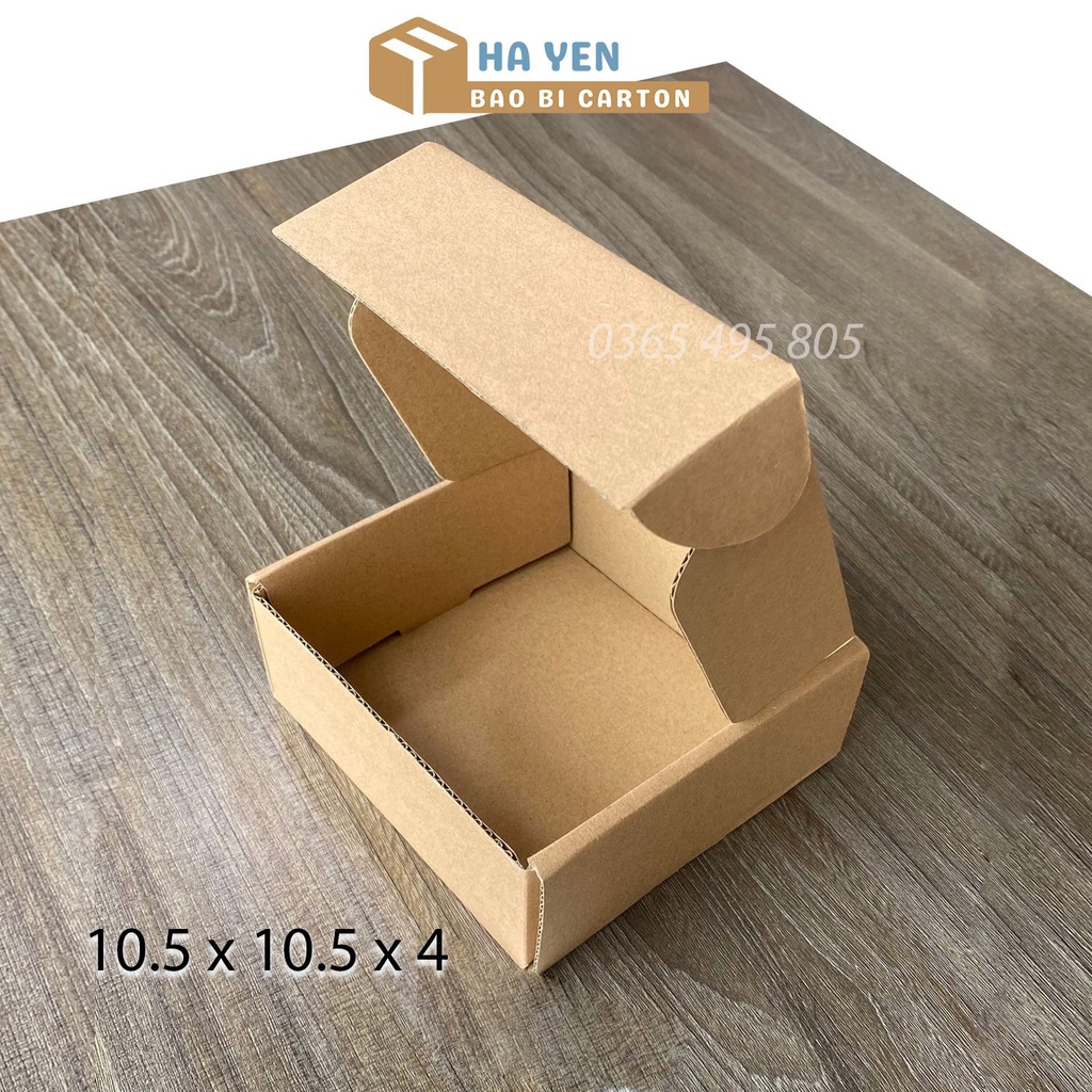10.5 x 10.5 x 4 cm - 1 Hộp carton nắp gập 10,5x10,5x4 cm