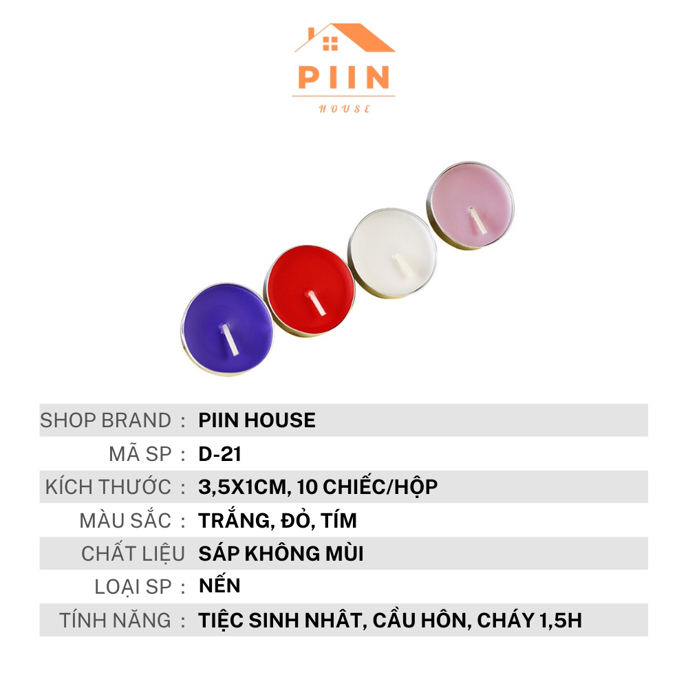 Set Nến Tealight Tỏ Tình Cầu Hôn Lãng Mạn Hình Tròn 10 Chiếc, Đốt Từ 1-1,5h Không Mùi - PIIN HOUSE