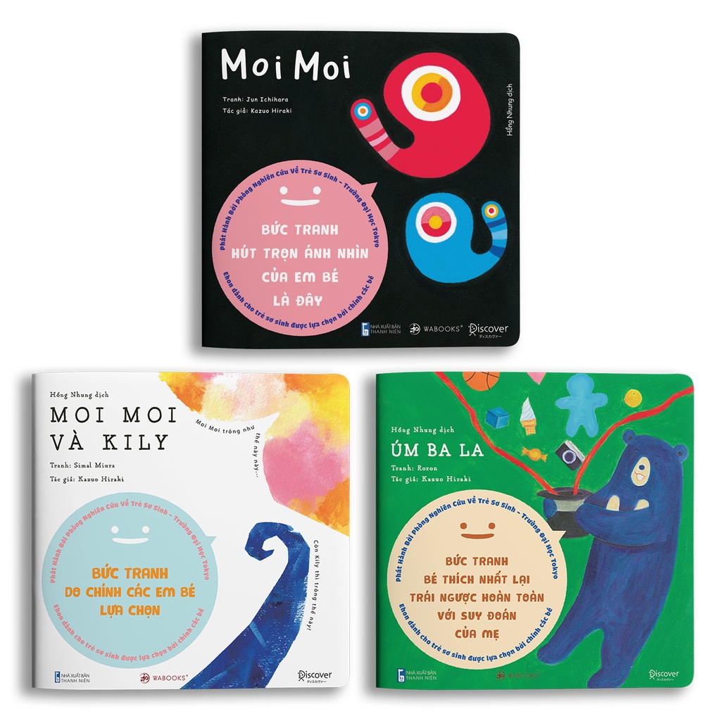 Sách Ehon - Set 3 cuốn Moi Moi và những người bạn - Dành cho trẻ từ 0-2 tuổi