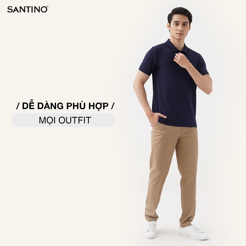 Áo Polo Nam Basic Chuẩn Phom Santino Chất Liệu Cotton Cá Sấu Co Dãn Thoáng Mát Thấm Hút Mồ Hôi E301