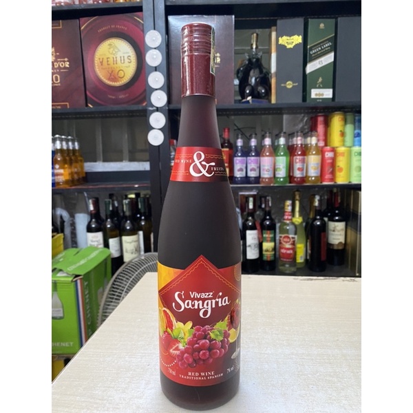 Thùng x 6 Chai Vang Trái Cây Nhẹ độ VIVAZZ SANGRIA 7% 750ml
