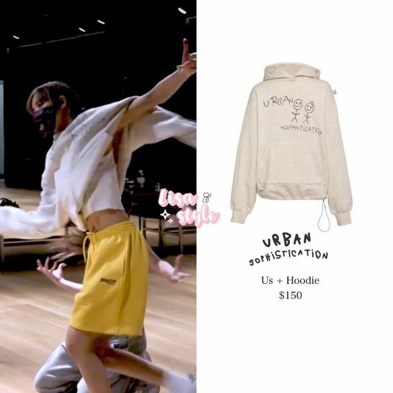 Áo hoodie Urban màu xám giống Lisa BLACKPINK