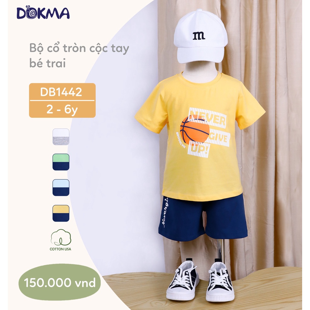 2-6Y Bộ cộc tay bé trai Dokma DB1442