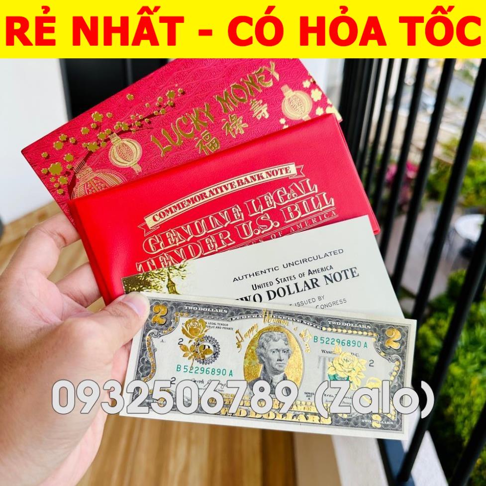 Quà tặng bạn gái 8/3 : Tờ 2 Đô , 2 USD Mạ Vàng 3D Hoa Hồng kỷ niệm 8-3 , làm quà tặng, sưu tầm, trang trí ý nghĩa