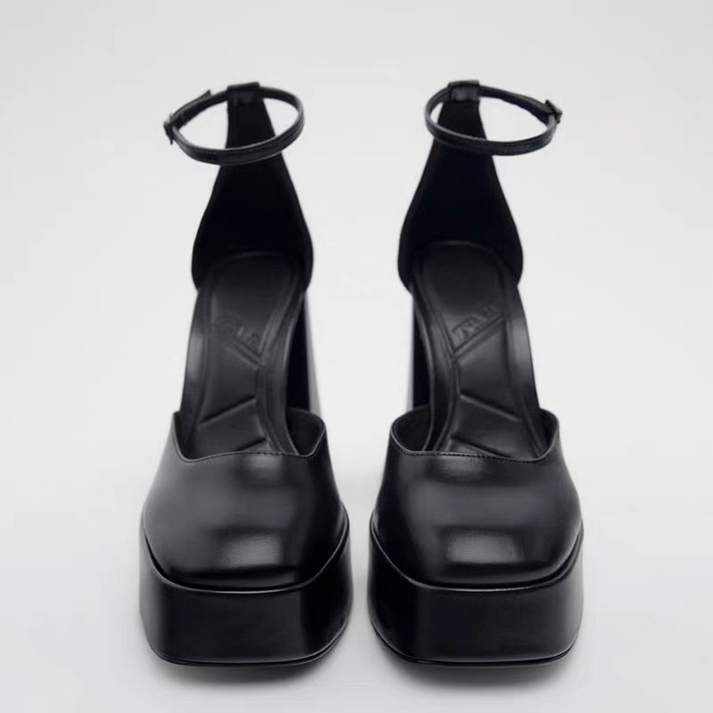 🍒ORDER🍒 ZR Giày cao gót đế đúp mũi tròn 12cm