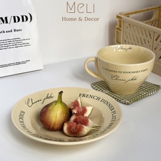 Bộ Tách Đĩa Gốm Sứ Cheese Plate Kiểu Pháp Decor